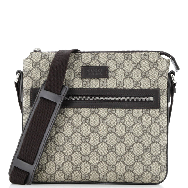 Front Zip Messenger Gg Coated Canvas