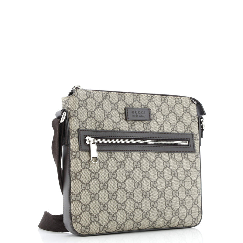 Front Zip Messenger Gg Coated Canvas