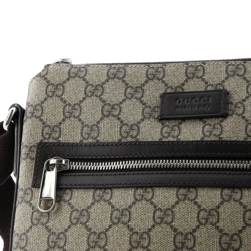 Front Zip Messenger Gg Coated Canvas