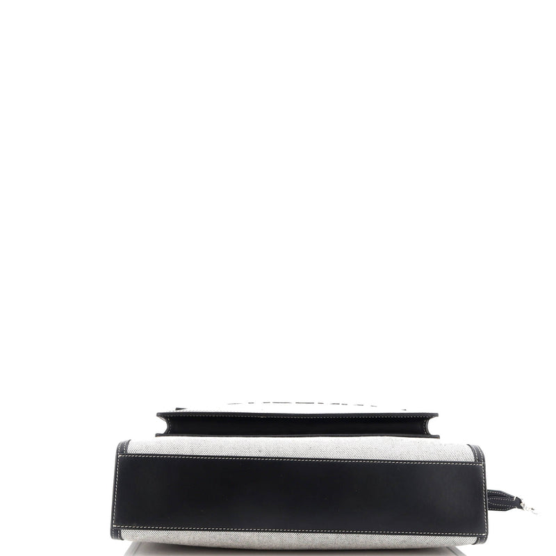 Logo Pocket Tote Canvas With Leather