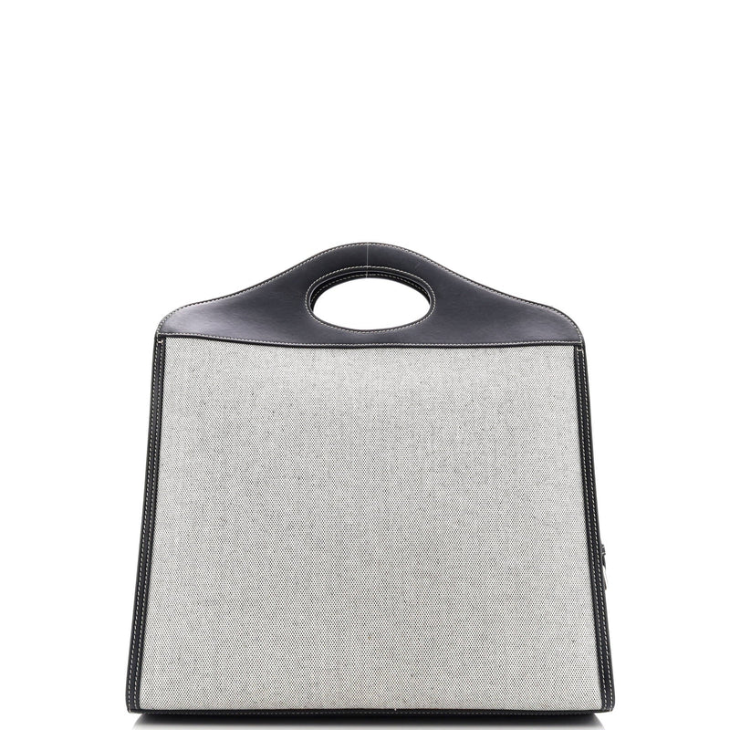 Logo Pocket Tote Canvas With Leather