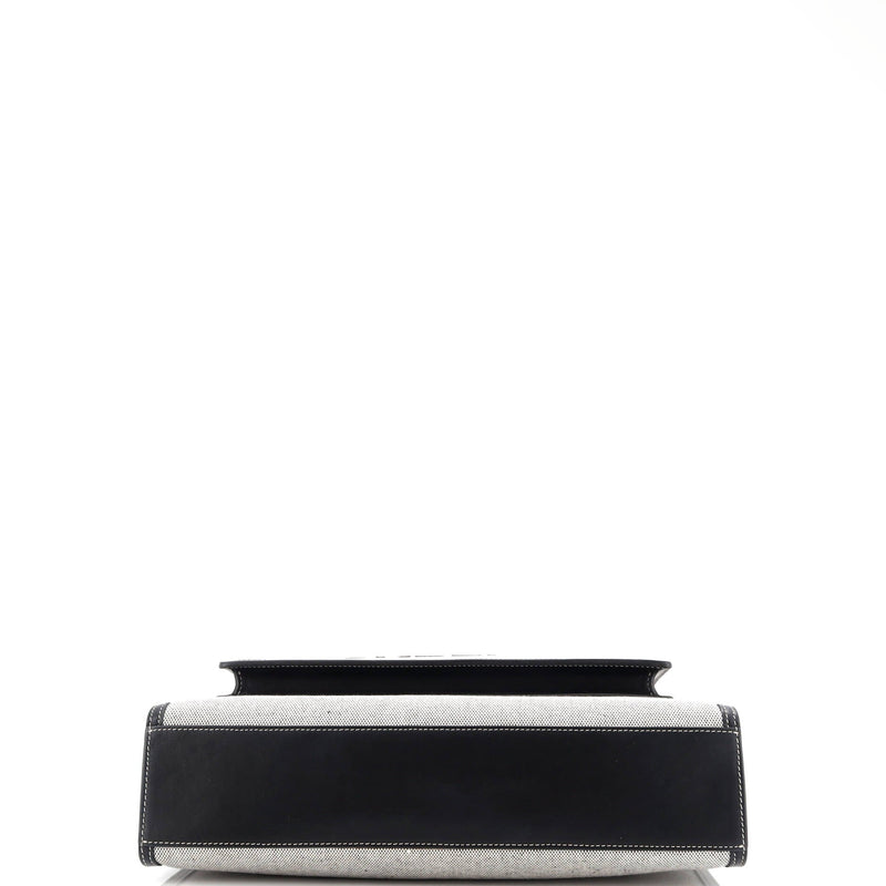 Logo Pocket Tote Canvas With Leather