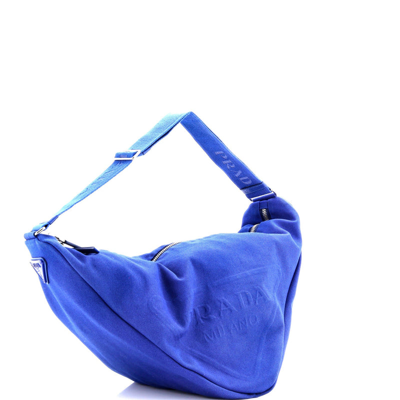 Triangle Logo Zip Crossbody Bag Embossed