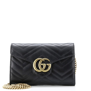 Gg Marmont Chain Wallet Matelasse
