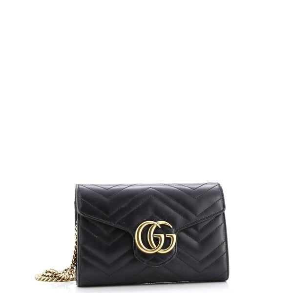 Gg Marmont Chain Wallet Matelasse