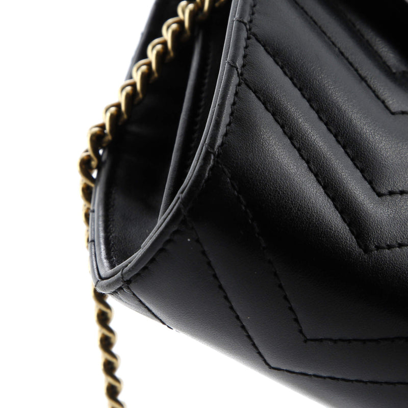 Gg Marmont Chain Wallet Matelasse