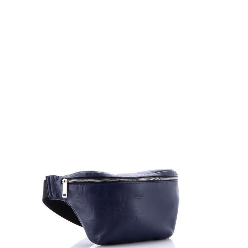 Zip Waist Bag Zucca Embossed Leather