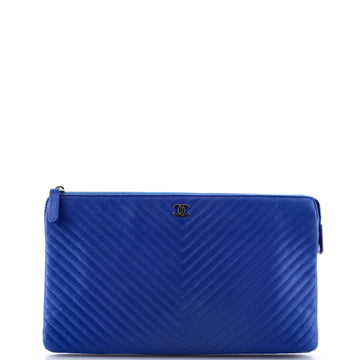 Classic Double Pocket Zip Pouch Chevron