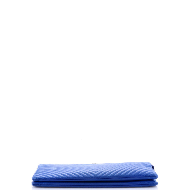 Classic Double Pocket Zip Pouch Chevron