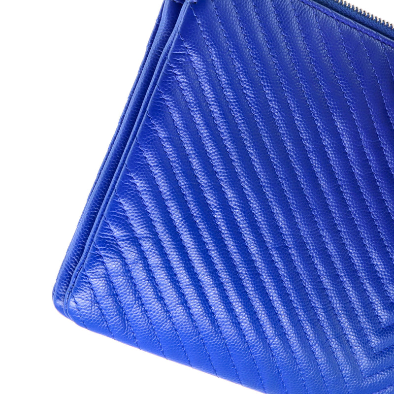 Classic Double Pocket Zip Pouch Chevron