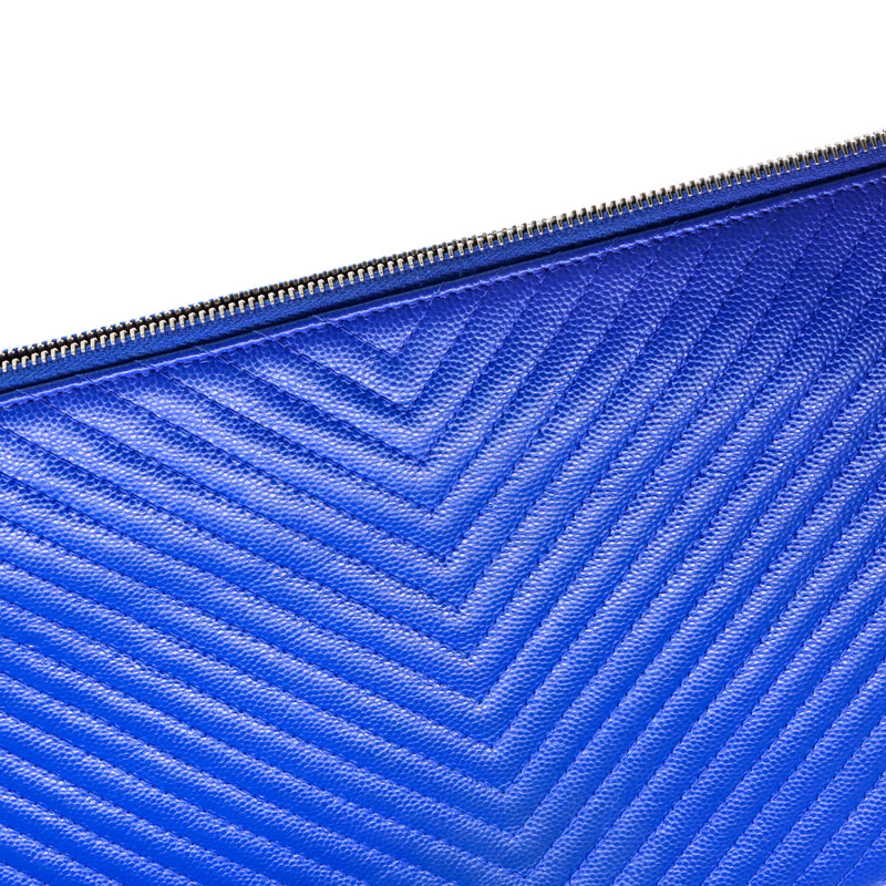 Classic Double Pocket Zip Pouch Chevron