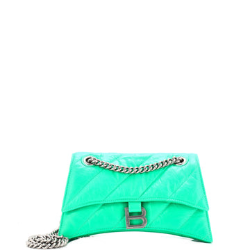 Crush Chain Flap Bag Quilted Crushed