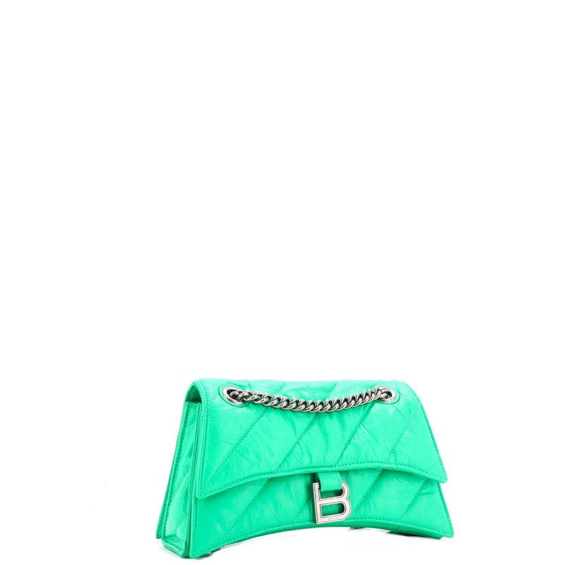 Crush Chain Flap Bag Quilted Crushed