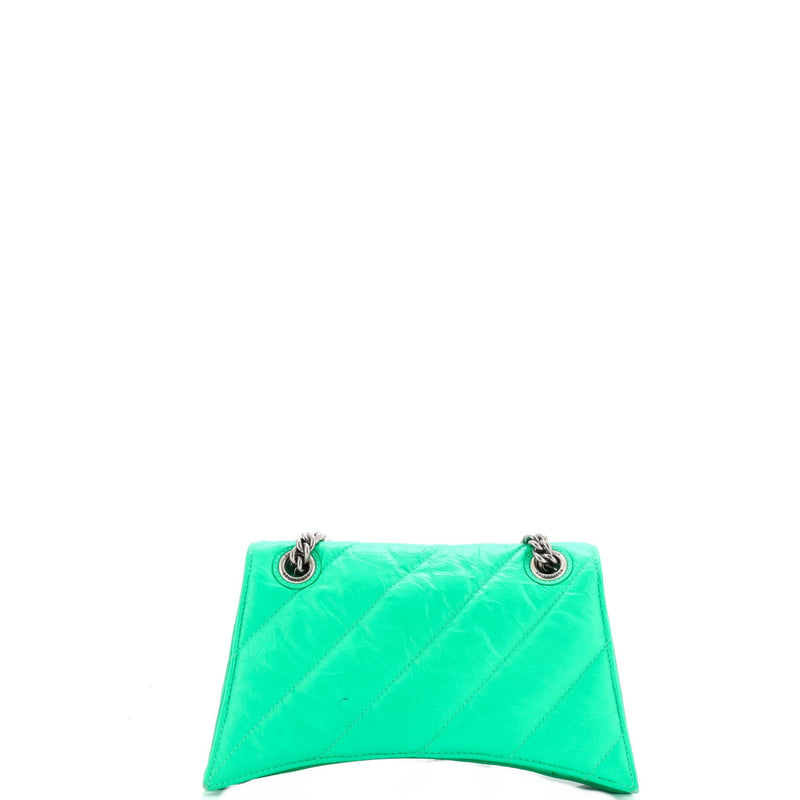 Crush Chain Flap Bag Quilted Crushed