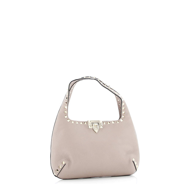 Rockstud Flip Lock Hobo Leather Small