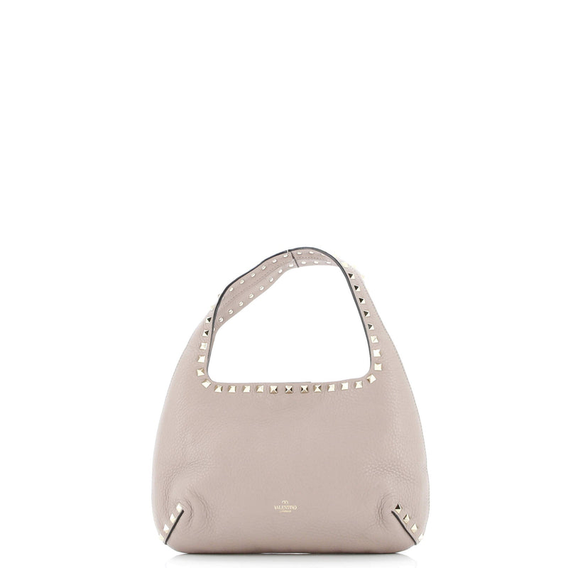 Rockstud Flip Lock Hobo Leather Small