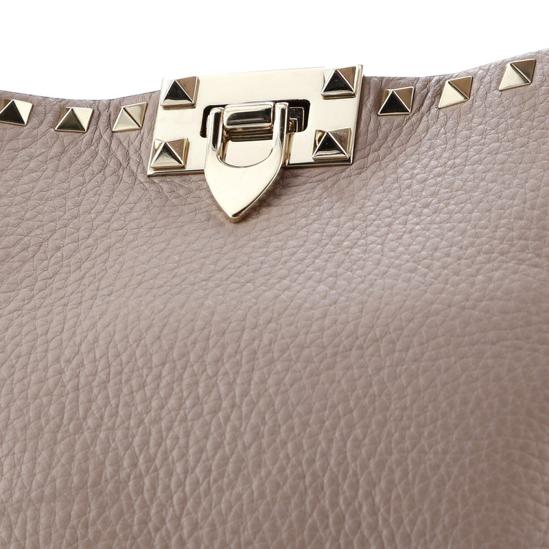 Rockstud Flip Lock Hobo Leather Small