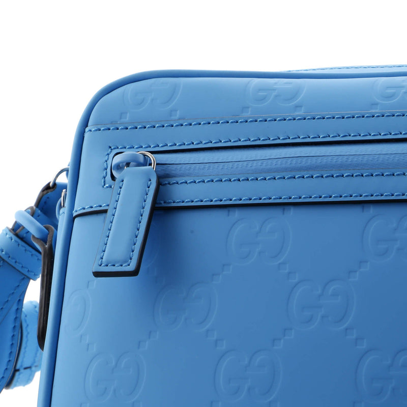 Front Zip Crossbody Bag Gg Rubber Effect
