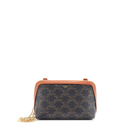 Zip Around Chain Clutch Triomphe Coated