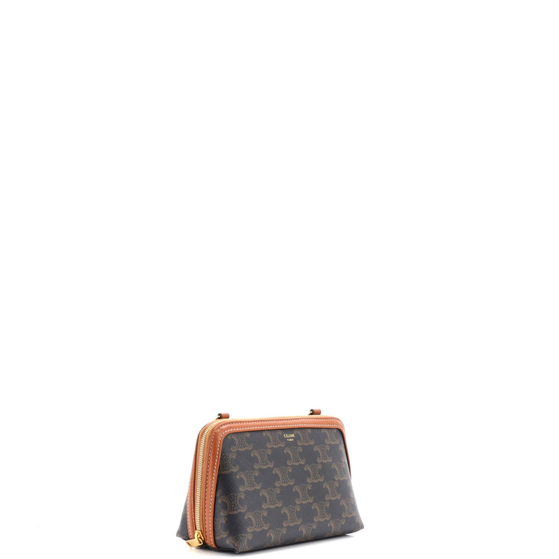Zip Around Chain Clutch Triomphe Coated