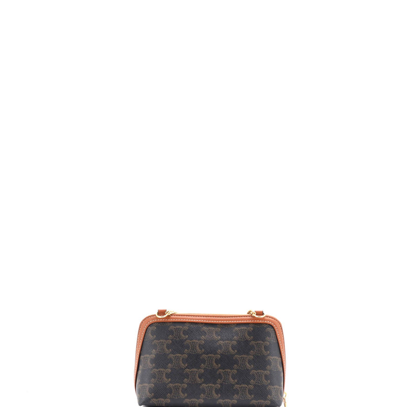 Zip Around Chain Clutch Triomphe Coated