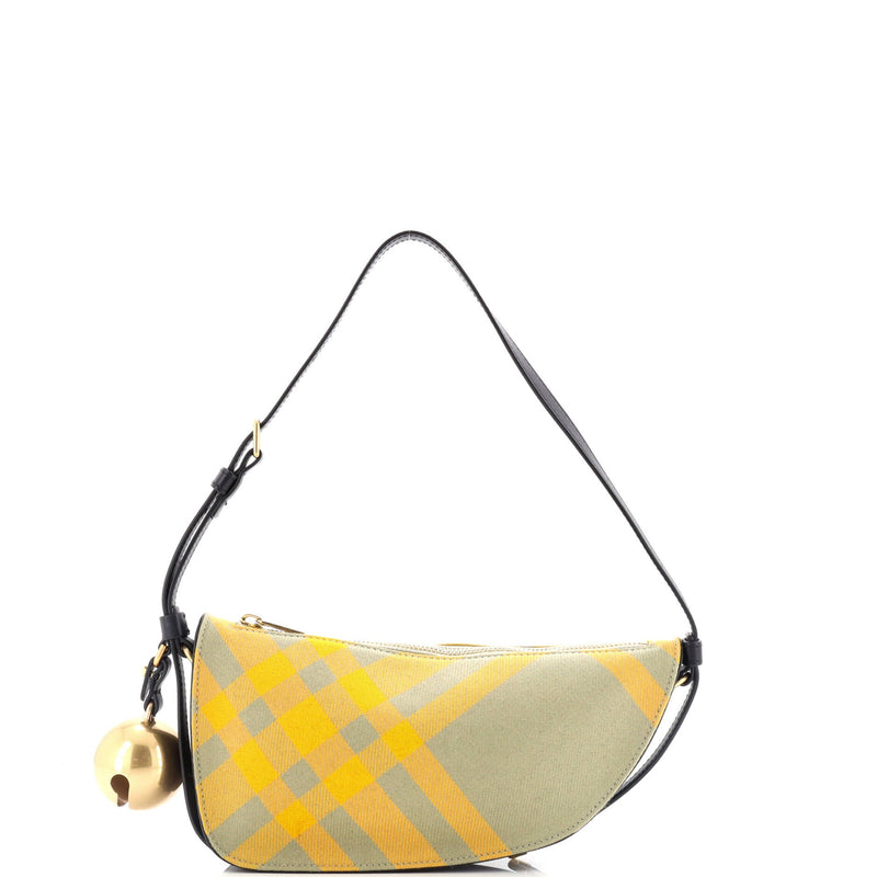 Shield Sling Shoulder Bag Check Canvas