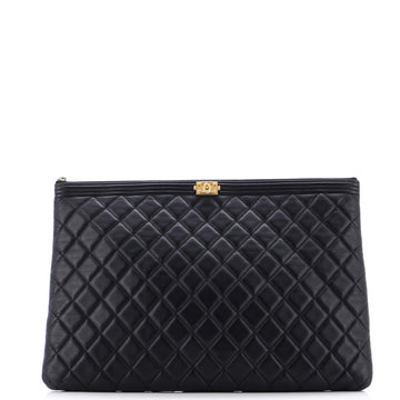 Boy O Case Clutch Quilted Lambskin Large