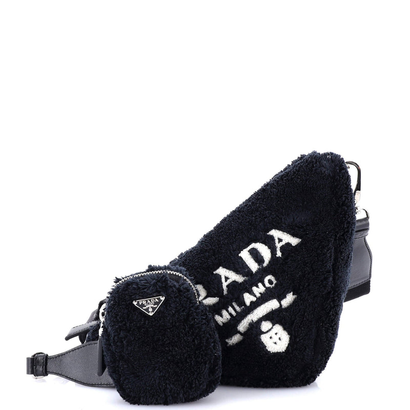 Triangle Logo Zip Crossbody Bag Terry