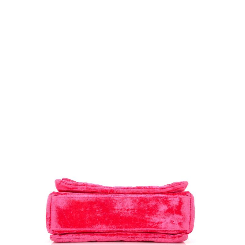 Crush Chain Flap Bag Quilted Velvet