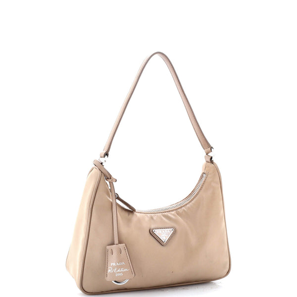 Re-Edition Hobo Tessuto With Saffiano