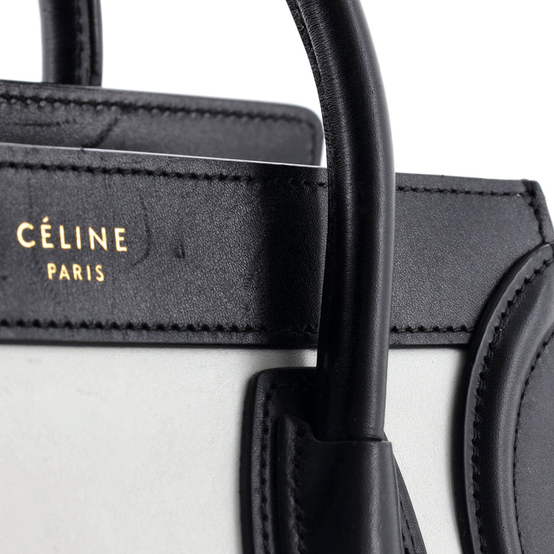 Tricolor Luggage Bag Leather Nano