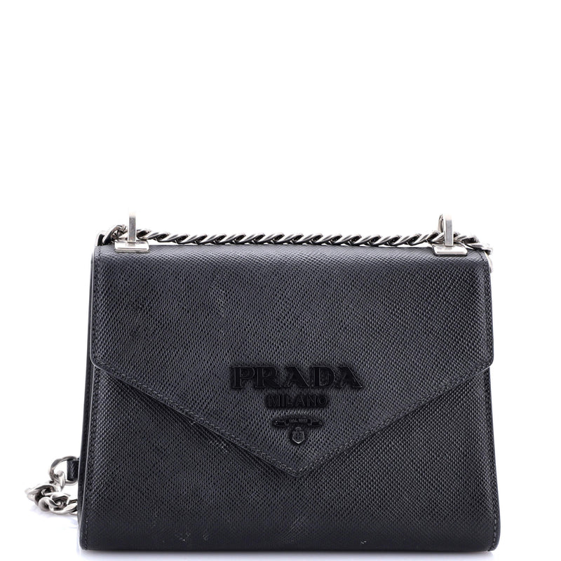 Monochrome Shoulder Bag Saffiano Leather