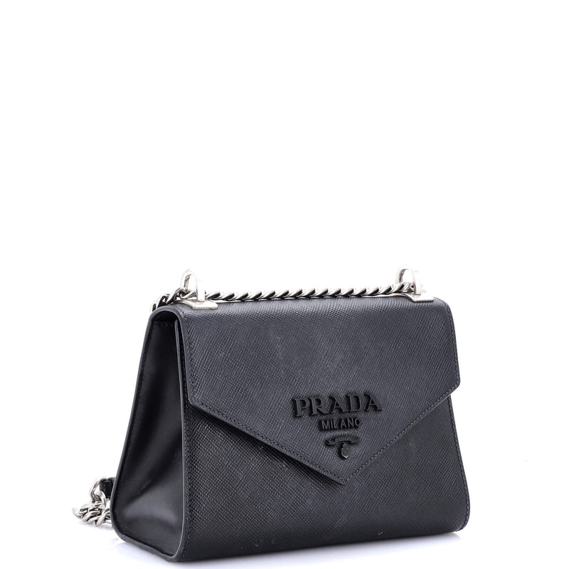 Monochrome Shoulder Bag Saffiano Leather
