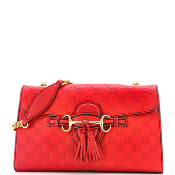 Emily Chain Flap Bag Guccissima Leather