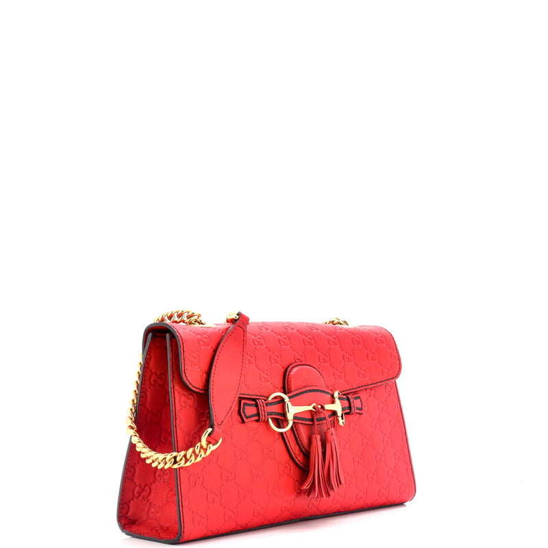 Emily Chain Flap Bag Guccissima Leather