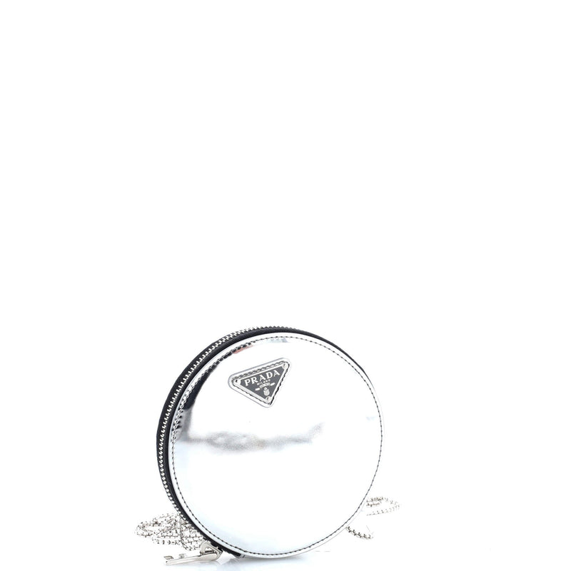 Round Pouch Bag With Chain Brushed