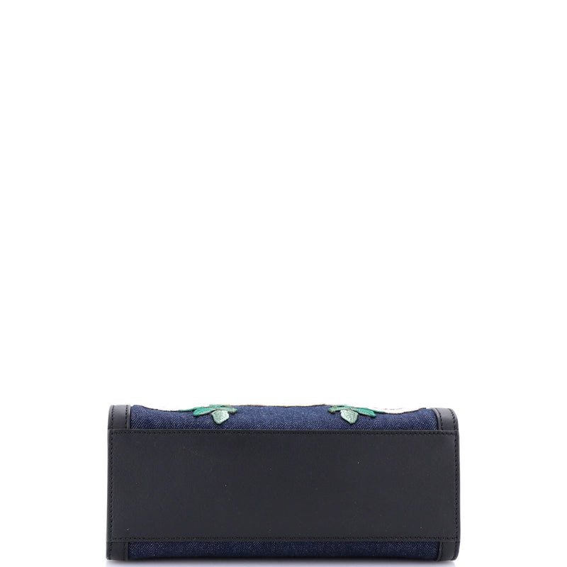 Tiger Pearl Tote Embroidered Denim