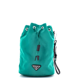 Drawstring Wristlet Bucket Bag Tessuto