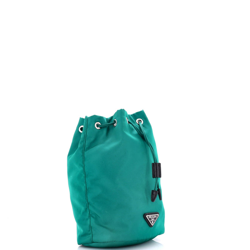 Drawstring Wristlet Bucket Bag Tessuto