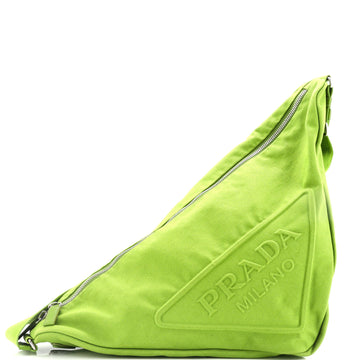 Triangle Logo Zip Crossbody Bag Embossed