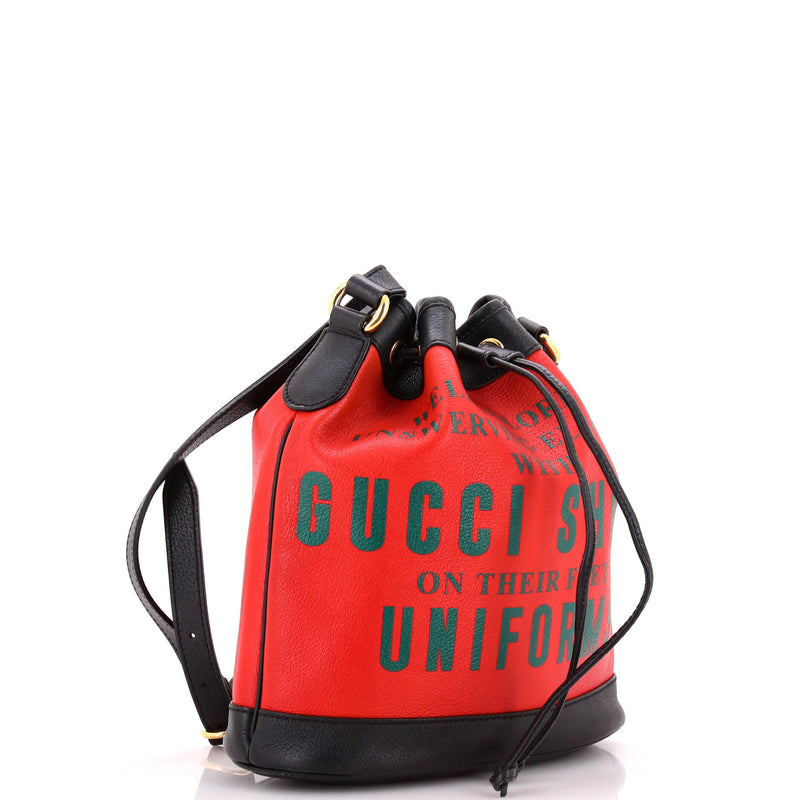 Bucket Bag Printed Leather