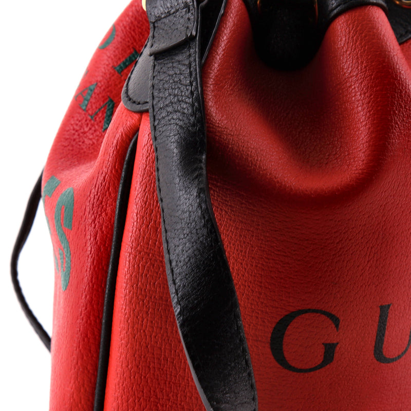 Bucket Bag Printed Leather