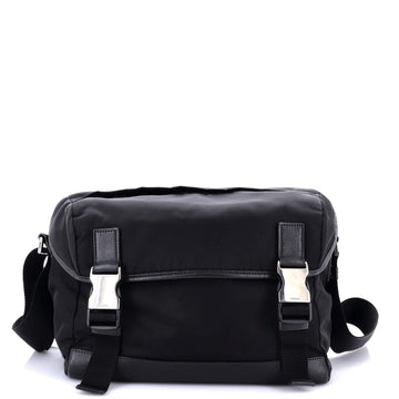Double Buckle Flap Messenger Bag Tessuto