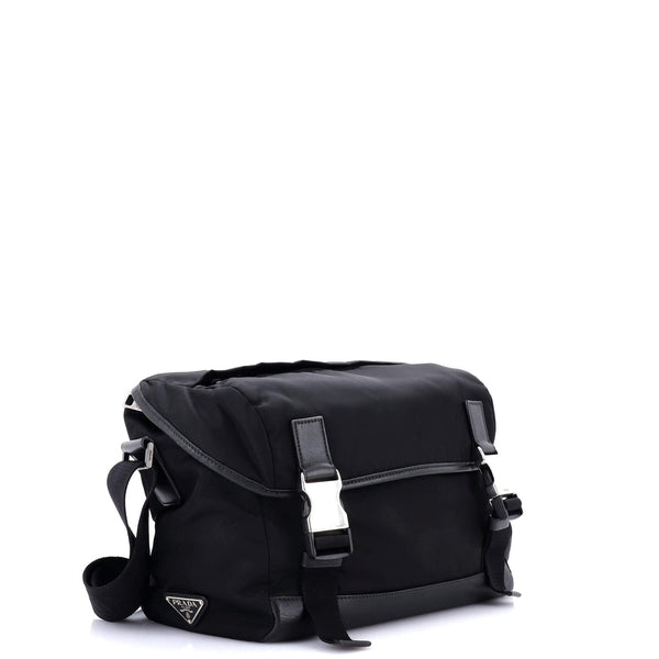 Double Buckle Flap Messenger Bag Tessuto