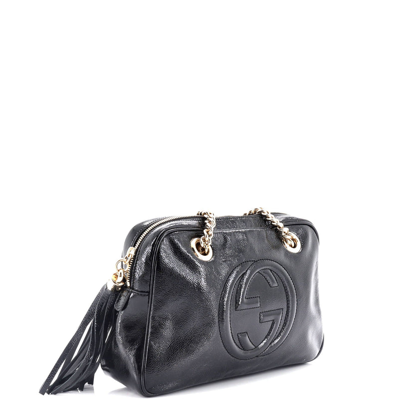 Soho Chain Zip Shoulder Bag Patent Small