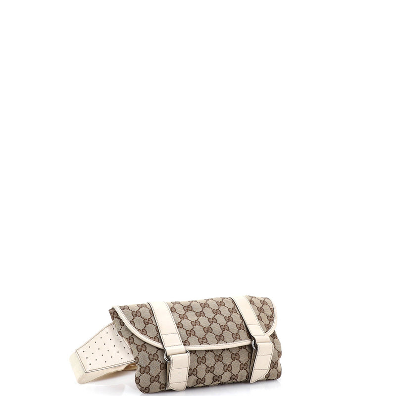 Double Belt Flap Messenger Gg Canvas