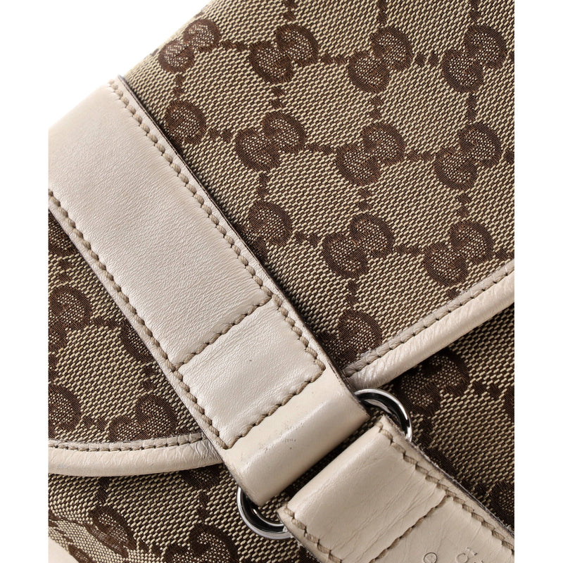 Double Belt Flap Messenger Gg Canvas