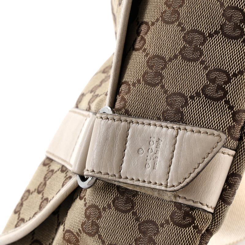 Double Belt Flap Messenger Gg Canvas