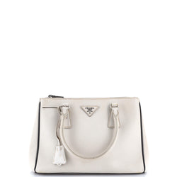Double Zip Lux Tote Saffiano Leather