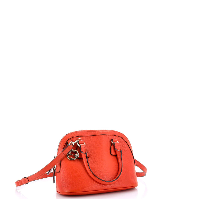 Convertible Dome Satchel Leather Mini